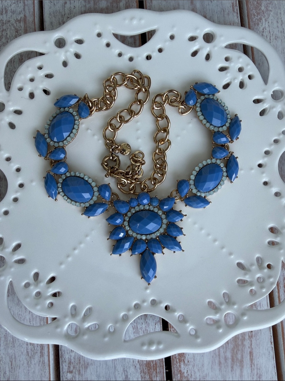 J. Crew Blue Jeweled Necklace